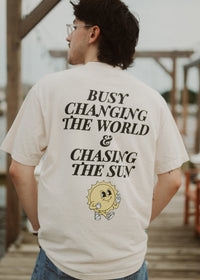 BUSY CHANGING THE WORLD TEE